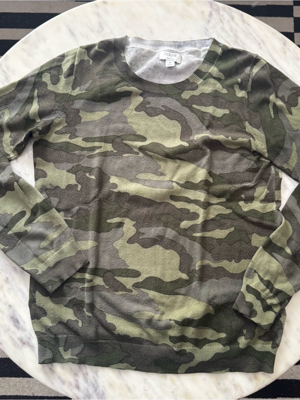 J. Crew Camo Teddy Sweater - Small